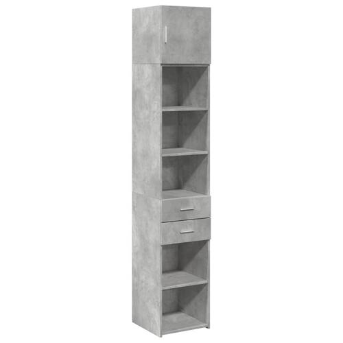 Skab 40x42,5x225 cm smalt konstrueret træ betongrå