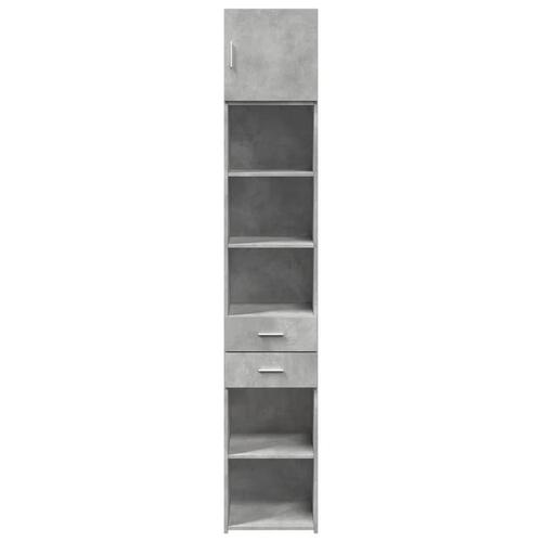 Skab 40x42,5x225 cm smalt konstrueret træ betongrå