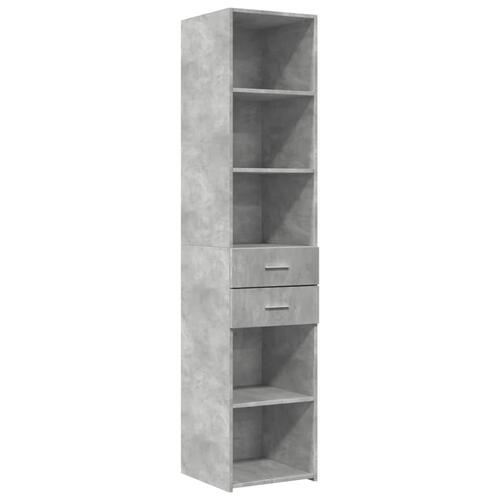 Skab 40x42,5x225 cm smalt konstrueret træ betongrå