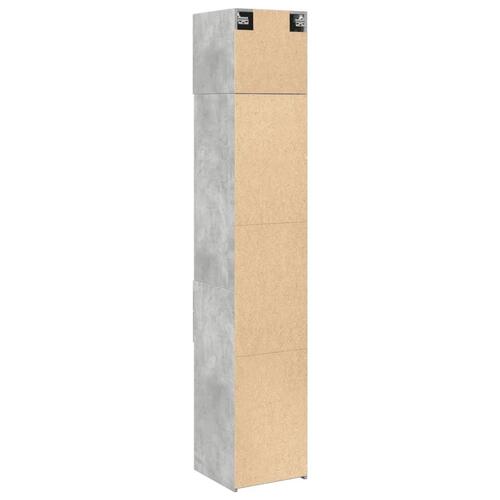 Skab 40x42,5x225 cm smalt konstrueret træ betongrå