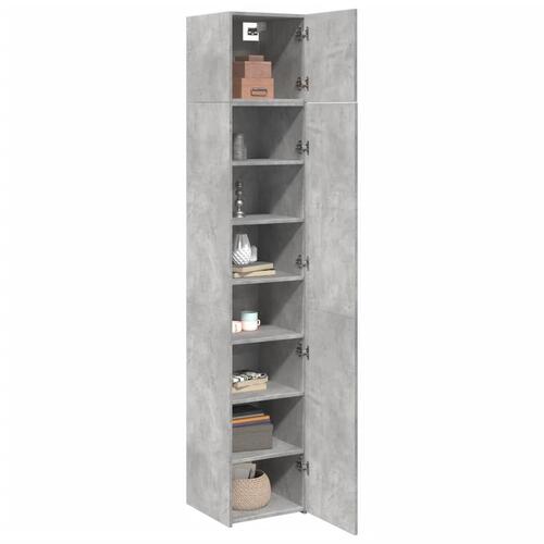 Skab 40x42,5x225 cm smalt konstrueret træ betongrå