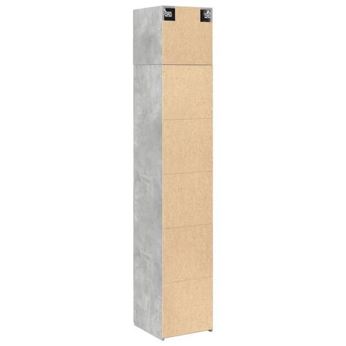 Skab 40x42,5x225 cm smalt konstrueret træ betongrå