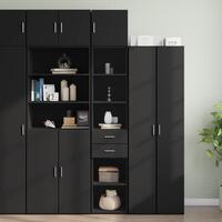 Skab 40x42,5x225 cm smalt konstrueret træ sort