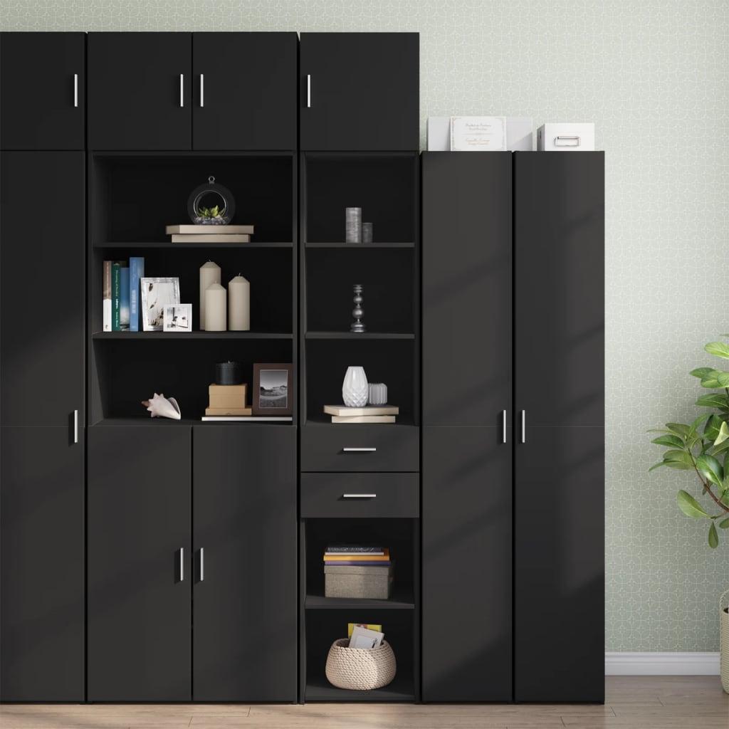Skab 40x42,5x225 cm smalt konstrueret træ sort