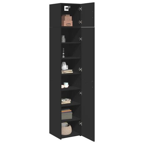 Skab 40x42,5x225 cm smalt konstrueret træ sort