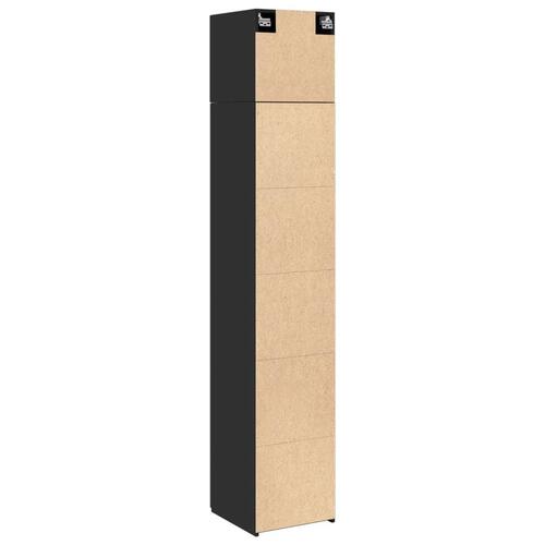 Skab 40x42,5x225 cm smalt konstrueret træ sort