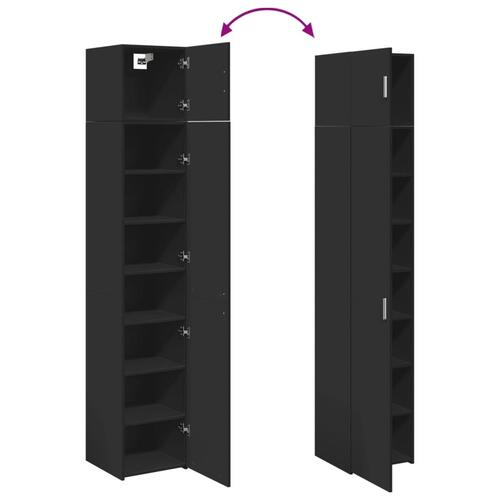 Skab 40x42,5x225 cm smalt konstrueret træ sort