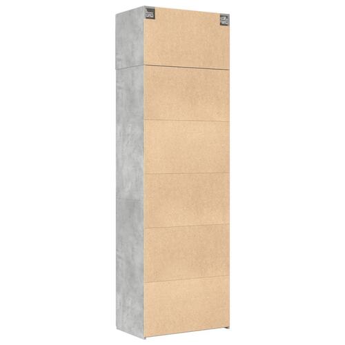 Skab 70x42,5x225 cm smalt konstrueret træ betongrå