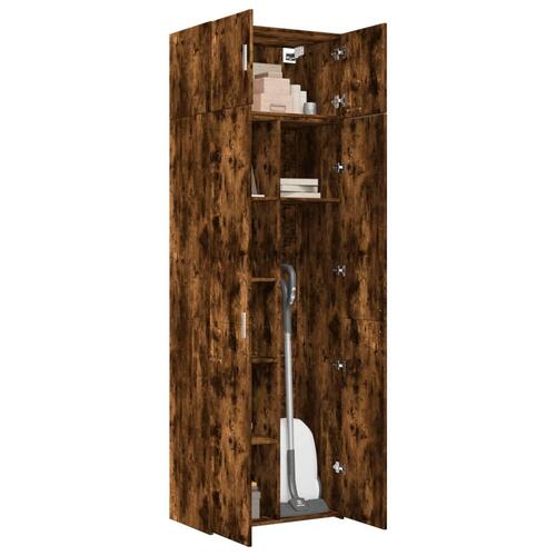 Skab 70x42,5x225 cm konstrueret træ røget egetræsfarve