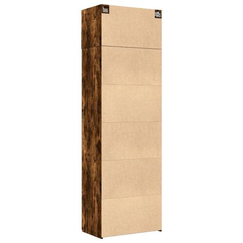 Skab 70x42,5x225 cm konstrueret træ røget egetræsfarve