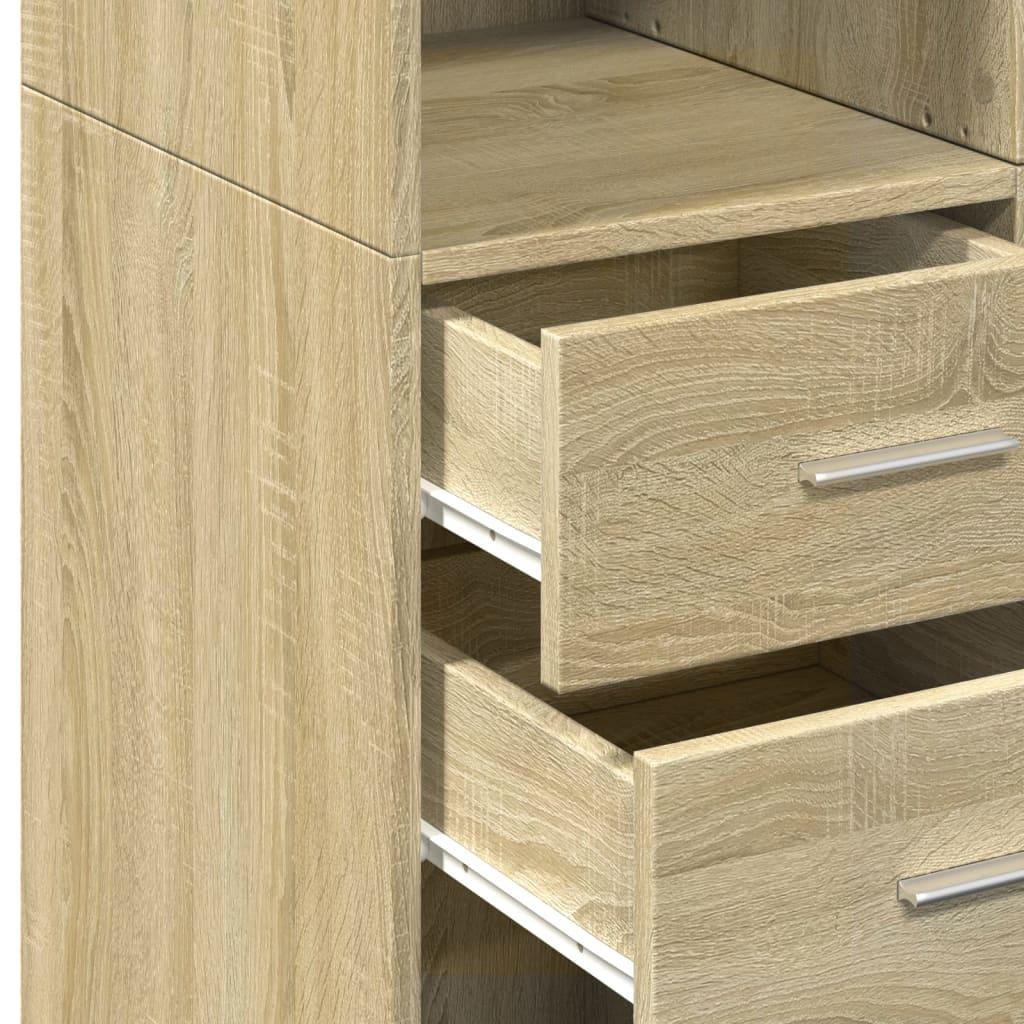Skab 70x42,5x225 cm smalt konstrueret træ sonoma-eg