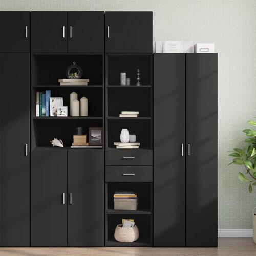 Skab 45x42,5x225 cm smalt konstrueret træ sort