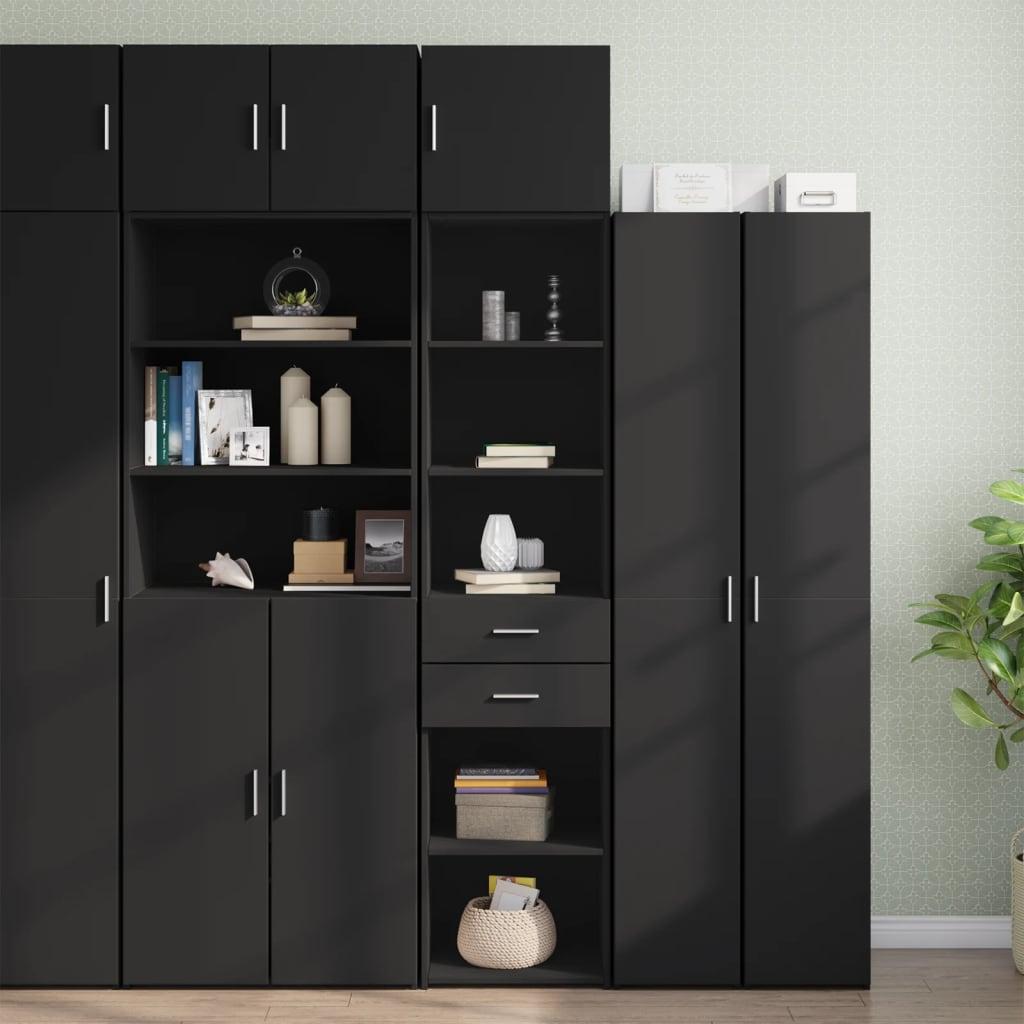 Skab 45x42,5x225 cm smalt konstrueret træ sort