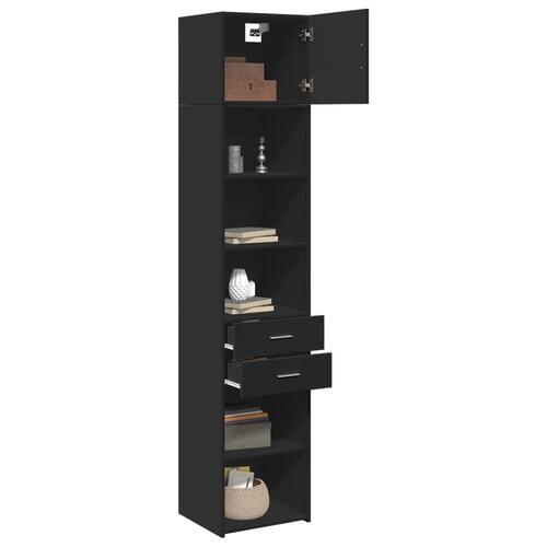 Skab 45x42,5x225 cm smalt konstrueret træ sort