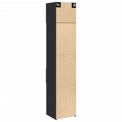 Skab 45x42,5x225 cm smalt konstrueret træ sort