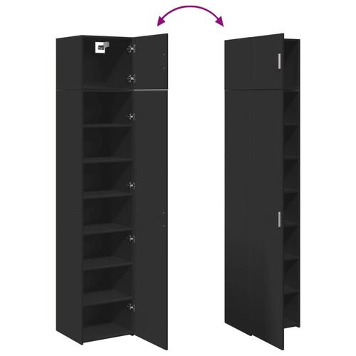 Skab 45x42,5x225 cm smalt konstrueret træ sort
