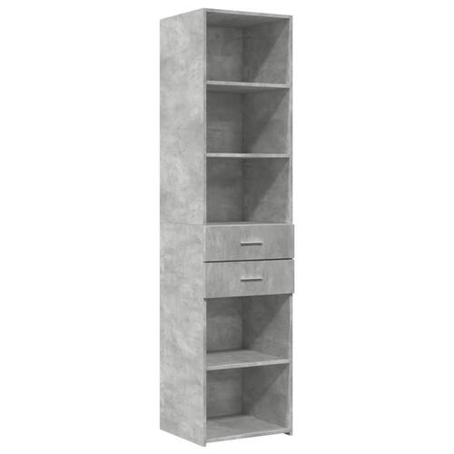 Skab 45x42,5x225 cm smalt konstrueret træ betongrå