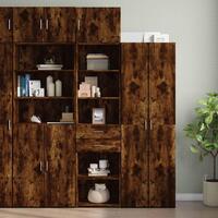 Skab 50x42,5x225 cm smalt konstrueret træ røget egetræsfarve