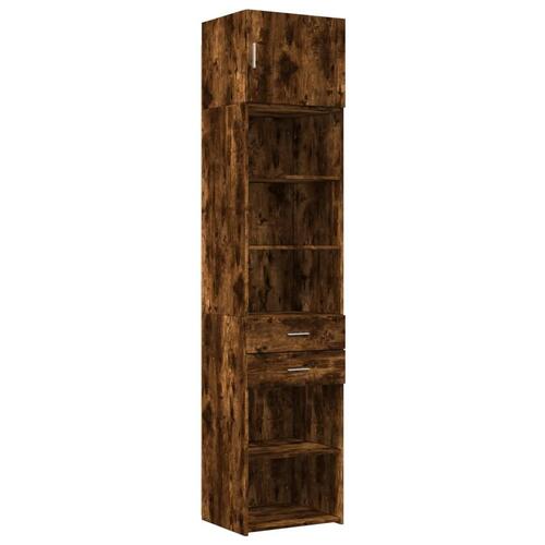 Skab 50x42,5x225 cm smalt konstrueret træ røget egetræsfarve