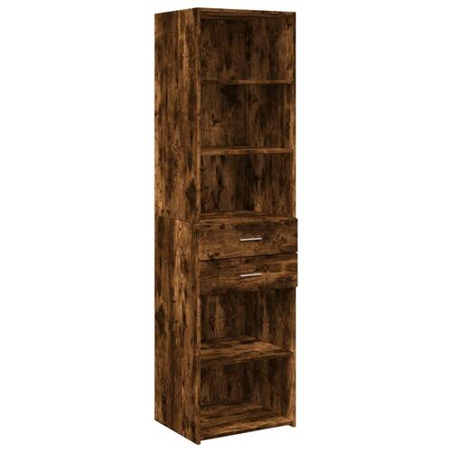 Skab 50x42,5x225 cm smalt konstrueret træ røget egetræsfarve