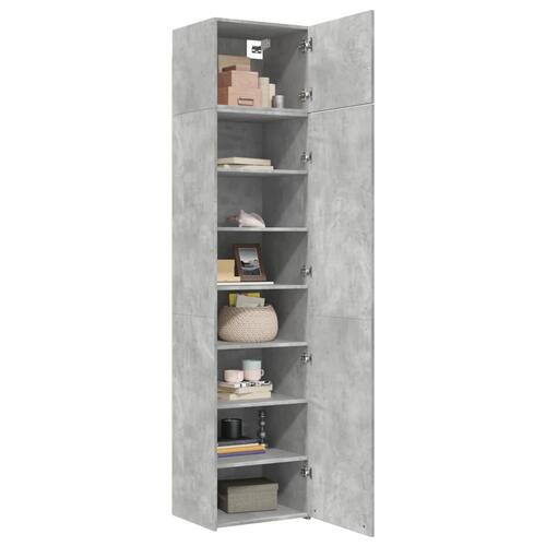 Skab 50x42,5x225 cm smalt konstrueret træ betongrå