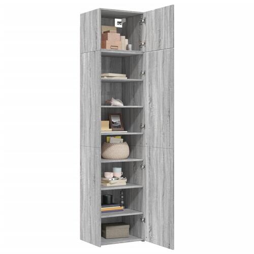 Skab 50x42,5x225 cm smalt konstrueret træ grå sonoma-eg