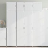 Opbevaringsskab 80x42,5x225 cm konstrueret træ hvid