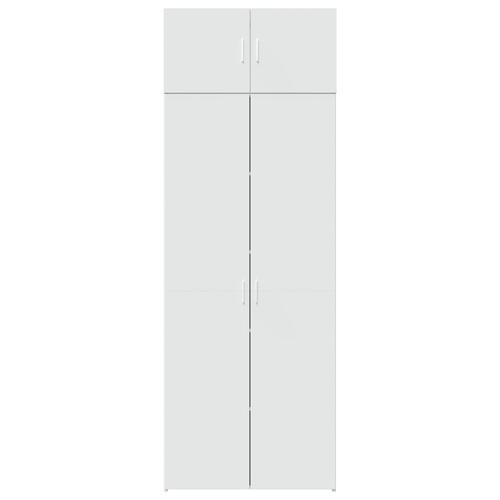 Opbevaringsskab 80x42,5x225 cm konstrueret træ hvid