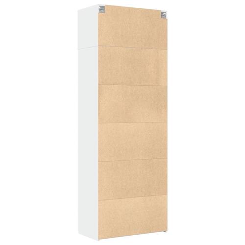 Opbevaringsskab 80x42,5x225 cm konstrueret træ hvid