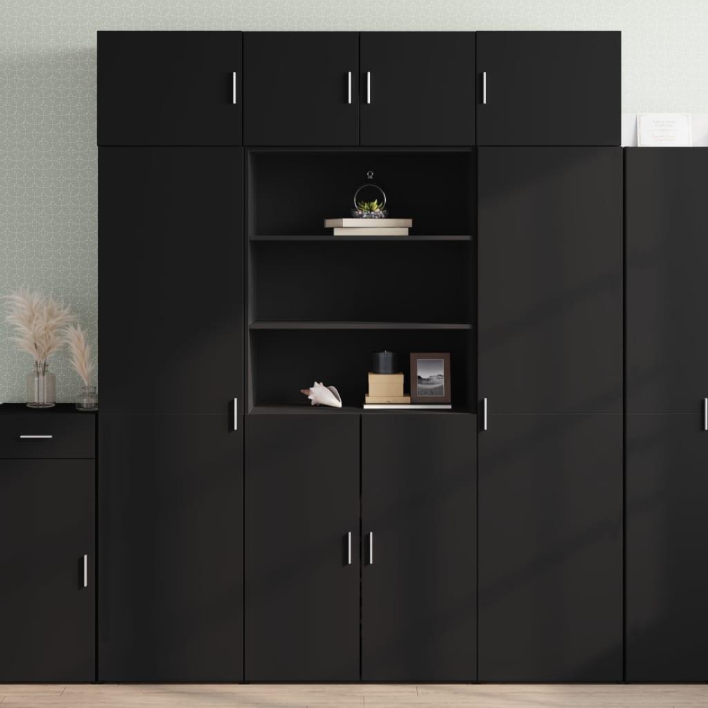 Opbevaringsskab 80x42,5x225 cm konstrueret træ sort