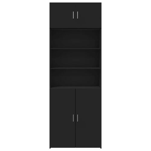 Opbevaringsskab 80x42,5x225 cm konstrueret træ sort