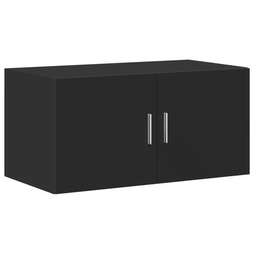 Opbevaringsskab 80x42,5x225 cm konstrueret træ sort