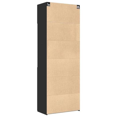 Opbevaringsskab 80x42,5x225 cm konstrueret træ sort