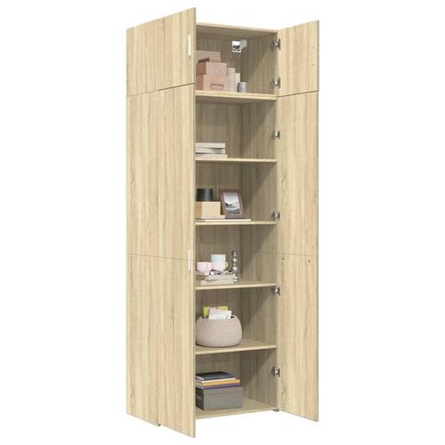 Skab 80x42,5x225 cm konstrueret træ sonoma-eg
