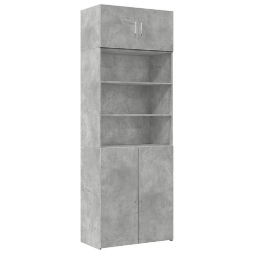 Skab 80x42,5x225 cm konstrueret træ betongrå