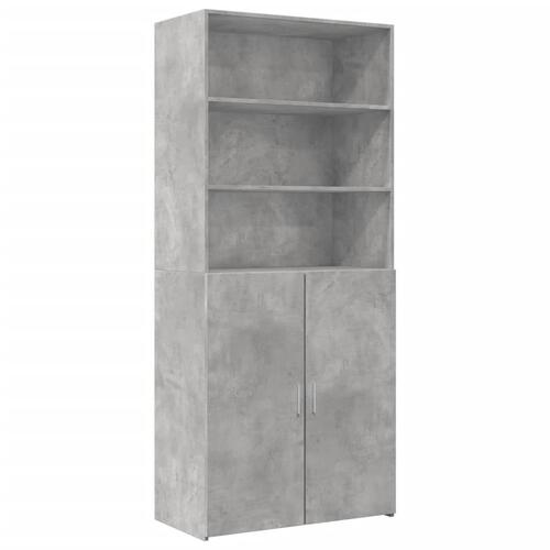 Skab 80x42,5x225 cm konstrueret træ betongrå