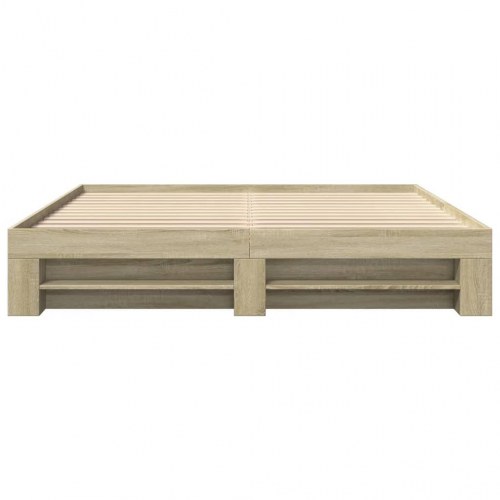 Sengeramme uden madras 200x200 cm konstrueret træ sonoma-eg