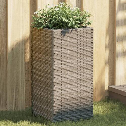 Plantekasser 2 stk. 30x30x60 cm polyrattan grå