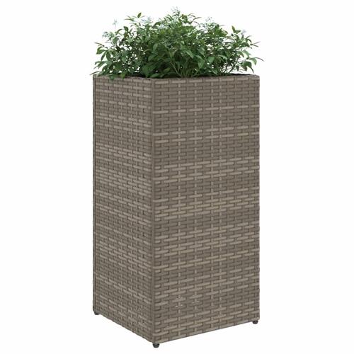 Plantekasser 2 stk. 30x30x60 cm polyrattan grå
