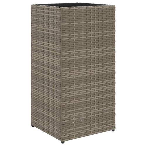Plantekasser 2 stk. 30x30x60 cm polyrattan grå