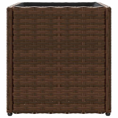 Plantekasser 2 stk. 36x30x32 cm polyrattan brun