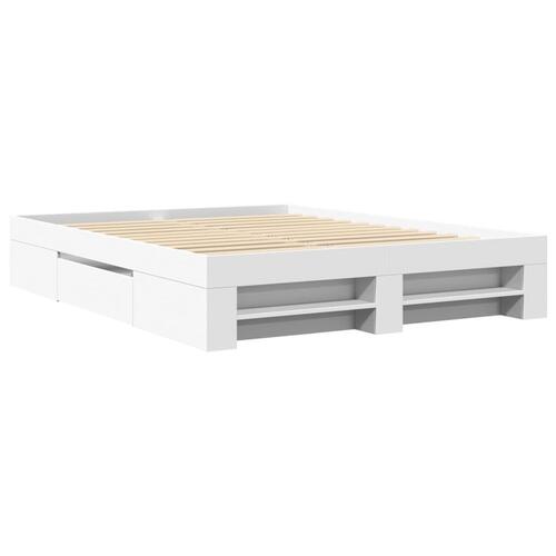 Sengestel 150x200 cm konstrueret træ hvid