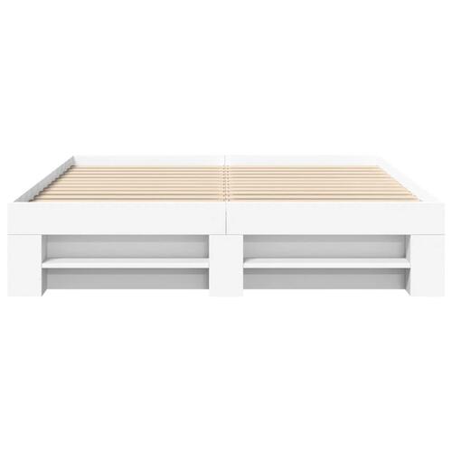 Sengestel 150x200 cm konstrueret træ hvid