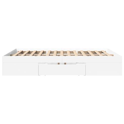 Sengestel 150x200 cm konstrueret træ hvid