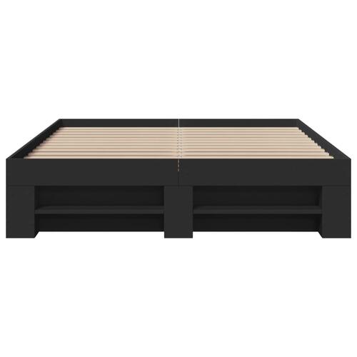 Sengestel 140x200 cm massivt træ sort