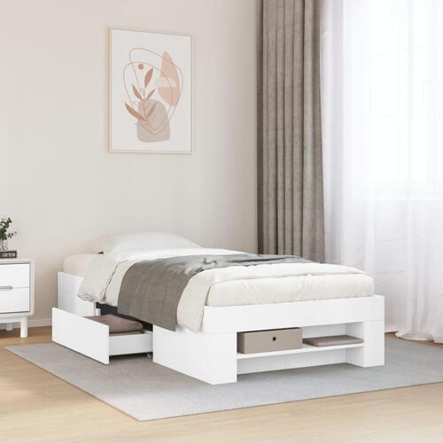 Sengeramme 100x200 cm konstrueret træ hvid