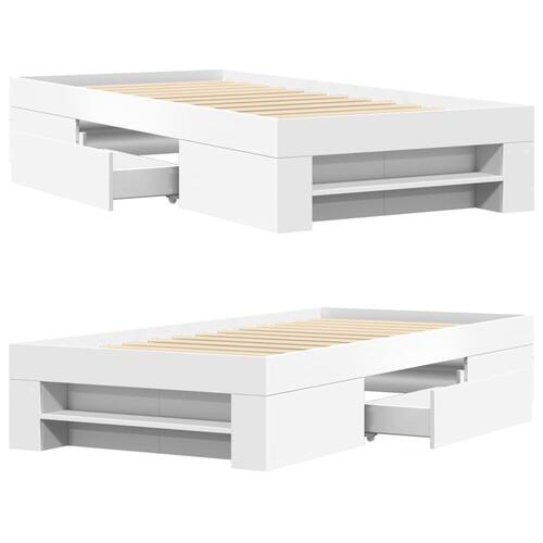 Sengeramme 100x200 cm konstrueret træ hvid