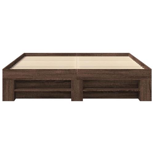 Sengeramme 150x200 cm uden madras konstrueret træ brunt eg