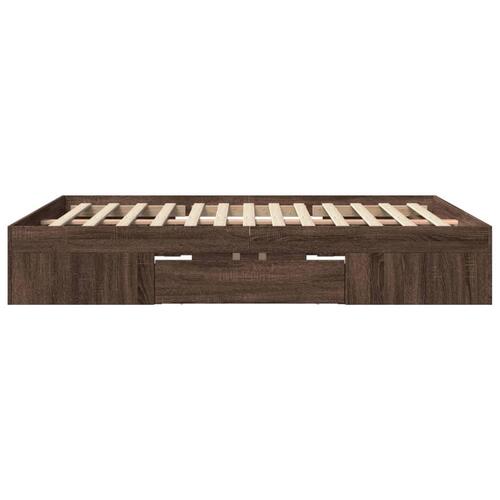 Sengeramme 150x200 cm uden madras konstrueret træ brunt eg