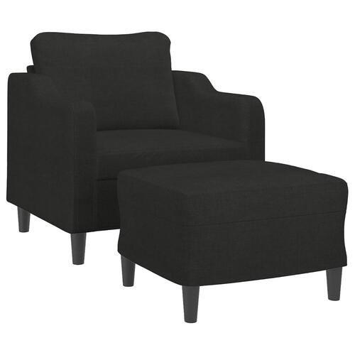 Sofastol med fodskammel 60 cm stof Sort